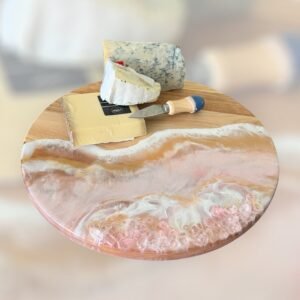 Plateau tournant - Rose et bois