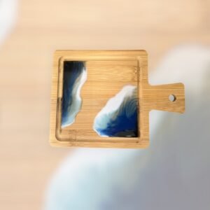 Planche à tapas en bambou - Bleu - 19x14cm