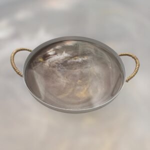 Plateau poignées taupe-blanc