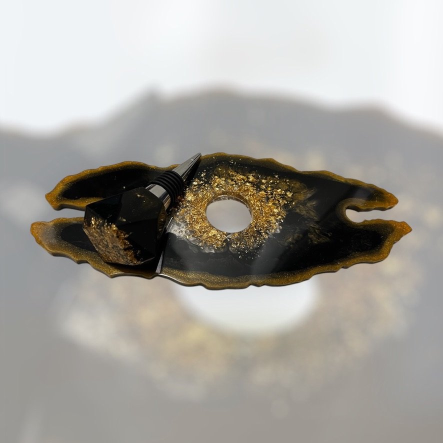 Support verres - Noir et Doré